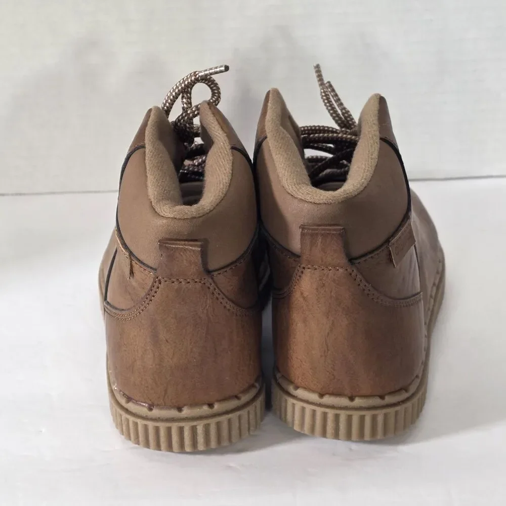 OshKosh B'gosh Kids Size 3 Brown Haskell-OY Ankle Boots Faux Fur Lace Up Winter